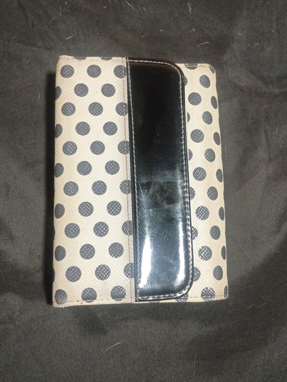 Polka Dot Black & White Folio Phone Case - Unbranded